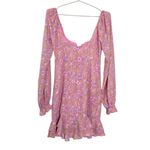 Likely  Lyssa Pink Floral Long Sleeve Mini Length Dress Photo 2