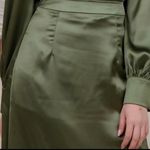 Boutique Satin skirt olive green maxi elegant skirt Photo 1