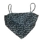 Sky And Sparrow Bandana Tie Back Top Womens Size Medium Black Floral Straps Y2K Photo 0