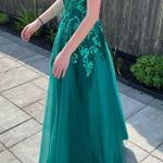 Sherri Hill glitterati teal prom dress  Photo 0