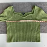 Wild Fable Light Heather Green Sweatheart Neckline Ribbed Cropped Sweater Sz L Photo 7