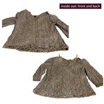 CACHET TAUPE & BLACK CRINKLED COCKTAIL TOP W/SEQUINS AND BLACK ROSETTE (3X) Brown Photo 10