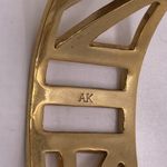 Anne Klein Logo Cuff Bracelet Metal Gold Snap Bangle 1” Width Modern Geometric Minimalist Photo 6