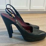 Prada  Vintage Leather Women’s Slingback Platform Pumps Heels Black Size 39/9 US Photo 0
