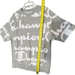 Champion  Reverse Weave Sweatshirt Womens XL Gray Script Logo Short Sleeve Photo 4