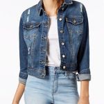 Celebrity Pink Ripped Dark Wash Denim Jacket Size XL Photo 0