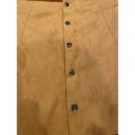 Fashion Union Faux Suede Fall Mini Skirt Button Down A Line Western Brown Camel Photo 4