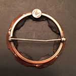 Vintage Copper Brooch by Bell Copper Leaf Wreath Photo 2