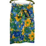 J.Crew  Puckered Morning Floral Tie Waist Colorful Skirt Cotton Size 6 Photo 1