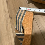 Merona Criss Cross Stud striped Cork Wedge Heels blue tan size 8 Photo 6