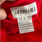 Sherri Hill  53345 Strapless Embroidered Gown Red Size 16 Photo 8