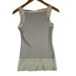 Sundance  Striped Lace Trim Tank Top XS Cotton Spandex Tank Y2K Photo 1