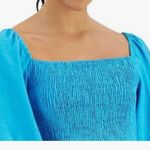 Bar III Bar 111 blue smocked 3/4 puffed sleeve mini dress. Size Medium. NWT. Photo 1