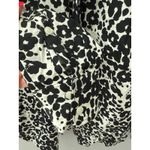 J. Crew Ruffled Neck The Perfect Shirt‎ Snowcat Print Size XS Black Photo 6