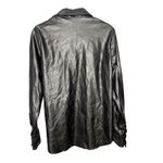 The Kooples  Faux Leather Button Up Blouse Size 2 Black Long Sleeve Photo 6