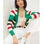 Anthropologie  Eugenia Striped Cardigan in Kelly Green Size 6 Retail $98 Photo 7
