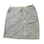 Faded Glory Vintage  Denim Skirt Size Chevron Patchwork 100% Cotton Size 8 Photo 0