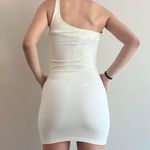 Bebe White Y2K One Shoulder Dress Photo 3