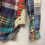 Free People We The Free Lost in Plaid Patchwork Button Down Multi Color Flannel Shirt S|P Photo 4