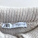 ZARA  ecru cropped chunky  knit sweater Small Photo 4