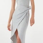Aritzia Wilfred Saturn Midi Dress Wrap Grey Photo 0