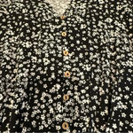 Free People Free People Ditsy Floral Black Lace Bodysuit Dramatic Ruffle Long Sleeve… Photo 4