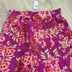 Loft NWT Linen Blend Floral Wide Leg Pants | Pink Floral | Small Photo 4