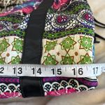 AMICI CLOTH BAG BOHO DESIGN BEGAN LEATHER STRAPS AND TIE STRING ON SIDES Blue Photo 9