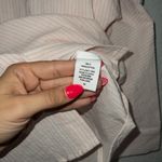 Bucketlist New Pink Pin Stripe Varsity Knit Inset Button Down Shirt Size Medium Photo 5