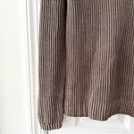 Tyler Boe Tan Light Brown Ribbed Button Back Neck Crewneck Casual Sweater Small Photo 3