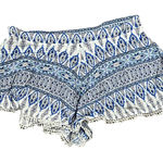 Altar'd State Boho Paisley Shortie Short Pom Pom Trim Elastic Waist Women Medium Photo 0