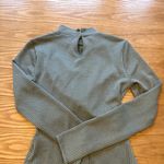 Lulus  Green Ribbed Twist-Front Long Sleeve Bodysuit Women's Size Medium Photo 5