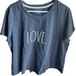 Rae Dunn  Black Crop Crewneck Shirt LOVE Size 2XL GUC #4708 Photo 0