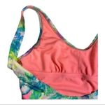 Xhilaration  Tropical One Piece Bathing Suit Neon Vacation Swim Suit size medium Photo 6