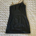 NBD Revolve  Faux Leather One Shoulder Strap Chain Mini Dress Photo 5