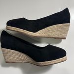 Black Closed Toe Espadrille Wedge Heels Size 8 Photo 0