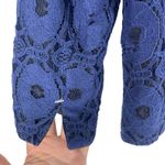 Chico's Lace Open Front Blazer Jacket Satin Lapel Blue Black Size 2/ L Photo 4