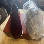 Donald J. Pliner Burgundy and Black Quilted Slip Photo 1