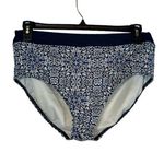 Lands' End  Navy Blue White Bikini Bottom Swimsuit Size 14 EUC #1199-PHX Photo 0