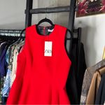 ZARA Red Structured Sleeveless Mini Dress Photo 3
