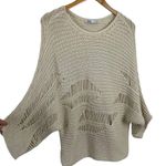 ZARA Oversized Open Knit Ecru Sweater Cream Natural Size Small Long Sleeve Photo 5