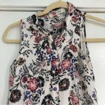 Olé by Koton white sleeveless floral maxi dress button front purple pink slit Photo 3