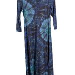 Desigual  Maxi Dress Blue Green Tie-Dye Mesh‎ Overlay US Small / EU Medium New Photo 0