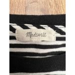 Madewell   soft cotton shirt w/ ruffle sleeves Black and white stripes.Sz L‎ Photo 3