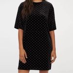 H&M Embellished T-shirt Velvet Dress Lg Photo 3