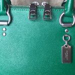 Green Leather Dome Shaped Katy Satchel 2553 & COACH Green Wristlet Photo 1