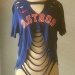 Nike Women's Houston Astros Jose Altuve Distressed Blue Tee Size S Photo 0