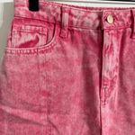 ZARA Pink Acid Wash Frayed Hem Denim Mini Skirt Size Small Photo 1