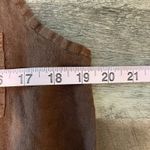 Italian Linen Dress Sleeveless Casual Summer Dress Crochet Hem Boho Brown Size M Photo 5