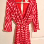 Everly by Francesca’s Red Polka Dot Romper Photo 0